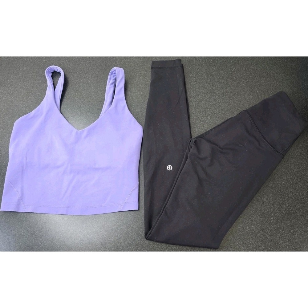 2pc Lululemon Align High-Rise Legging Sport Bra Crop Women 2 Yoga Pilates Gym